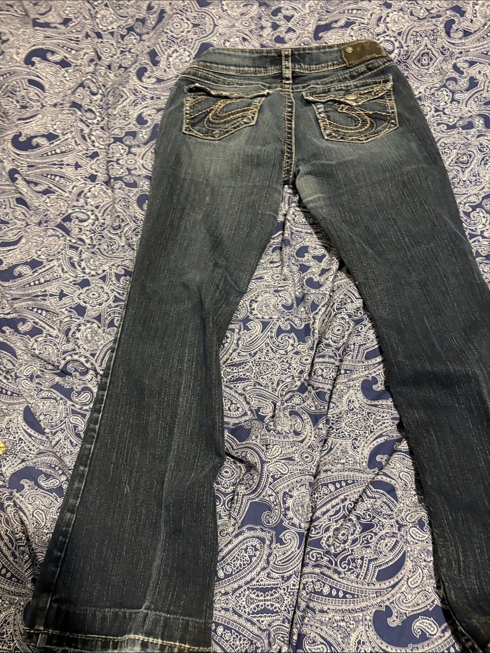 Silver Jeans Women's Dark Blue Bootcut with Contrast Stitching